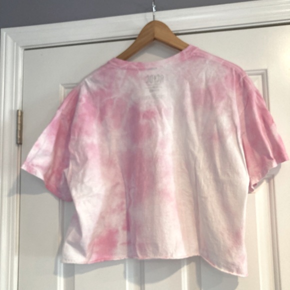 AC/DC Tie Dye Cropped Graphic Tee L - Picture 2 of 10
